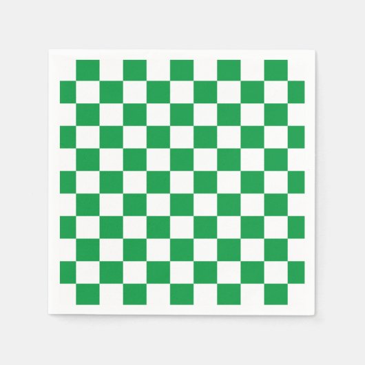 Green White Checkerboard Serviette (Vorderseite)