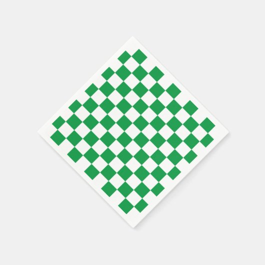Green White Checkerboard Serviette (Ecke)