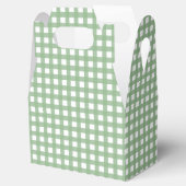 Green & White Checkered Kariert Gable Gvor Geschen Geschenkschachtel (Geöffnet)
