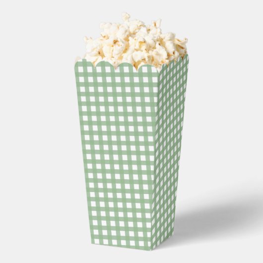 Green & White Checkered Plaid Popcorn Favor Box Geschenkschachtel (Geplatzt)