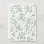 Green White Chinoiserie Bridal Dusche Einladung (Rückseite)