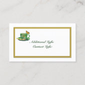 Green & White Coffee Cup Visitenkarte 2 (Rückseite)