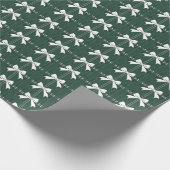 Green White Coquette Bow Weihnachten Geburtstag Geschenkpapier (Ecke)