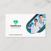Green White Creative Modern Medical Business Card Visitenkarte (Rückseite)