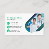 Green White Creative Modern Medical Business Card Visitenkarte (Vorderseite)