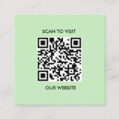 Green White Custom Logo und QR Code Quadratische Visitenkarte (Rückseite)