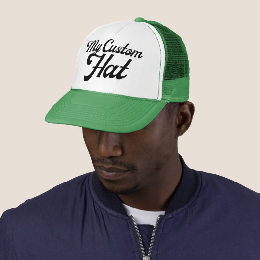 GREEN & WHITE Custom Trucker Hat Mesh Cap Blank Truckerkappe (Beispiel)