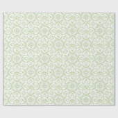 Green & White Damask Geschenkwrap Geschenkpapier (Flach)