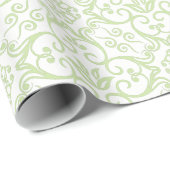 Green & White Damask Geschenkwrap Geschenkpapier (Rolleneckpunkt)