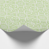 Green & White Damask Geschenkwrap Geschenkpapier (Ecke)