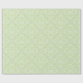 Green & White Damask Geschenkwrap Geschenkpapier (Flach)