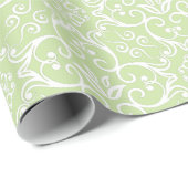 Green & White Damask Geschenkwrap Geschenkpapier (Rolleneckpunkt)