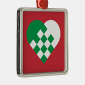 Green White Danish Heart Ornament Aus Metall (Rechts)