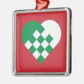 Green White Danish Heart Ornament Aus Metall (Links)