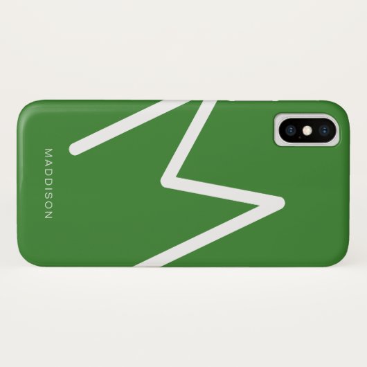 Green White Diagonal Einfach Personalisiert Case-Mate iPhone Hülle (Rückseite (Horizontal))