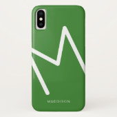Green White Diagonal Einfach Personalisiert Case-Mate iPhone Hülle (Rückseite)