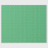 Green White Elegant Irish Kleeblatt Clover Pattern Geschenkpapier (Flach)