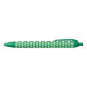 Green White Elegant Irish Kleeblatt Clover Pattern Kugelschreiber (Oberseite)
