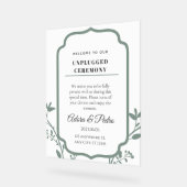 Green & White Elegant Wedding Acrylschild (Winkel)