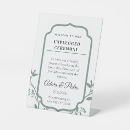 Green & White Elegant Wedding Pedestal Sign  Sockelschild