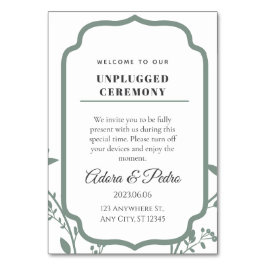 Green & White Elegant Wedding Tischnummer