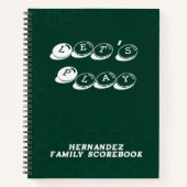 Green White Family Name Board Game Scorebook Notizblock (Vorderseite)