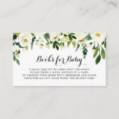 Green White Floral Baby Shower Buchanfrage Begleitkarte (Vorderseite)