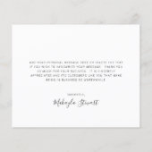 Green White Floral Budget Danke Karte (Rückseite)