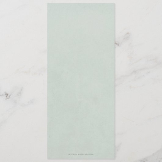 Green White Floral Oaster Kranz Flat 4 Course Menükarte (Rückseite)