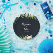 Green White Floral Royal Blue Wedgecake Pappteller (Party)