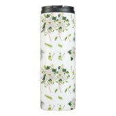 Green White Floral Soft and Stylish Thermosbecher (Rückseite)