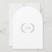 Green White Flowers Eucalyptus Rose Peony Wedding Einladung (Rückseite)