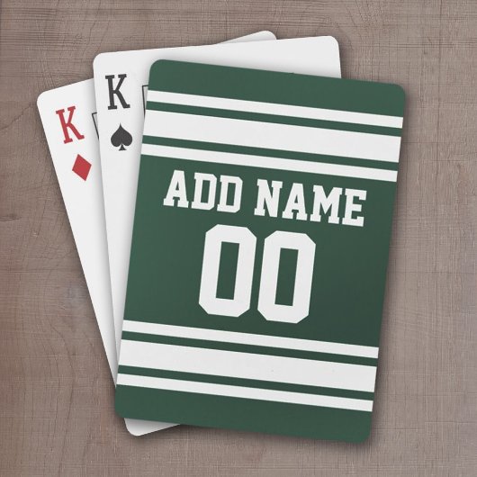 Green White Football Jersey Custom Name Number Spielkarten