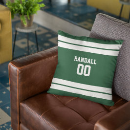 Green & White Football Team Personalisiert Kissen