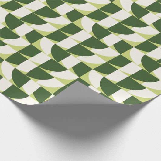 Green White Geometric Geschenkpapier (Ecke)