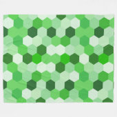 Green White Geometric Hexagon Fleecedecke (Vorderseite (Horizontal))