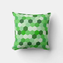Green White Geometric Hexagon Kissen