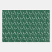 Green + White Geometric Muster | Geschenkpapier Set (Vorderseite 3)