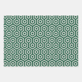 Green + White Geometric Muster | Geschenkpapier Set (Vorderseite 2)