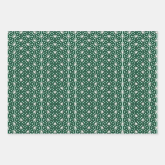Green + White Geometric Muster | Geschenkpapier Set (Vorderseite)