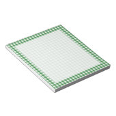 Green White Gingham Checked Pattern Notizblock (angewinkelt)