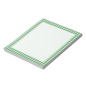 Green White Gingham Checked Pattern Notizblock (Rotiert)