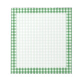 Green White Gingham Checked Pattern Notizblock (Vorderseite)