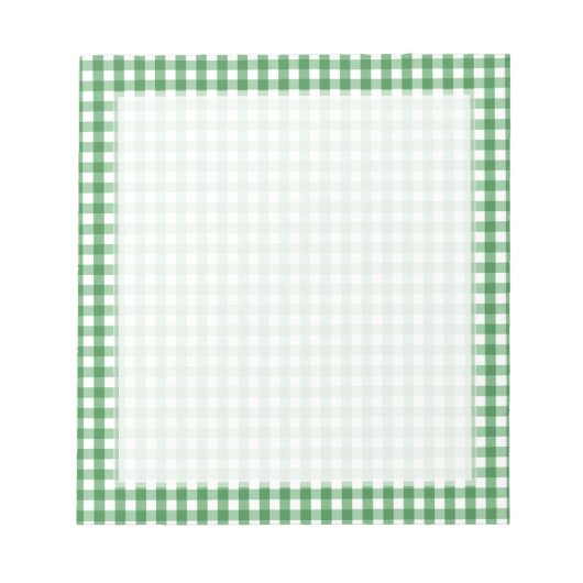 Green White Gingham Checked Pattern Notizblock (Vorderseite)