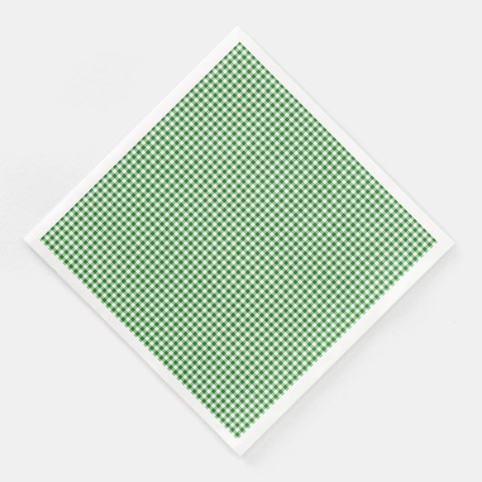 Green White Gingham Checkered Kariert Pattern Serviette (Ecke)