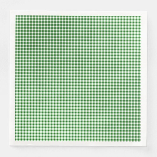 Green White Gingham Checkered Kariert Pattern Serviette (Vorderseite)