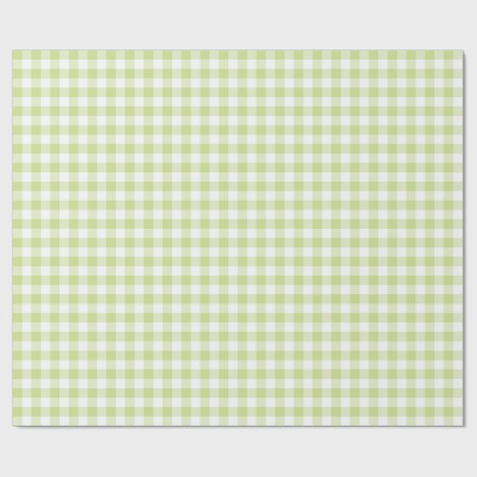 GREEN & WHITE GINGHAM KARIERT GESCHENKPAPIER (Flach)
