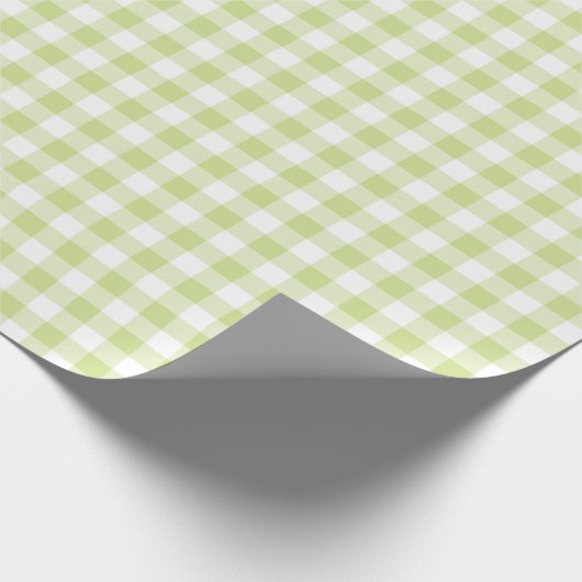 GREEN & WHITE GINGHAM KARIERT GESCHENKPAPIER (Ecke)