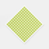 Green & White Gingham Karierte Karo Hochzeitsfeier Serviette (Ecke)