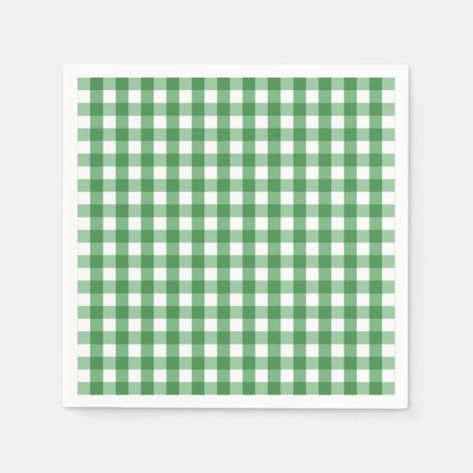 Green White Gingham Karo Pattern Serviette (Vorderseite)